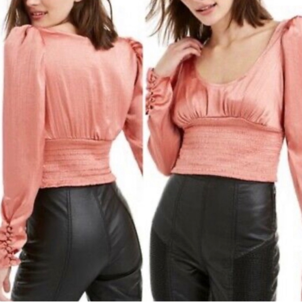 NWT Free People Pink Santiago Blouse Top